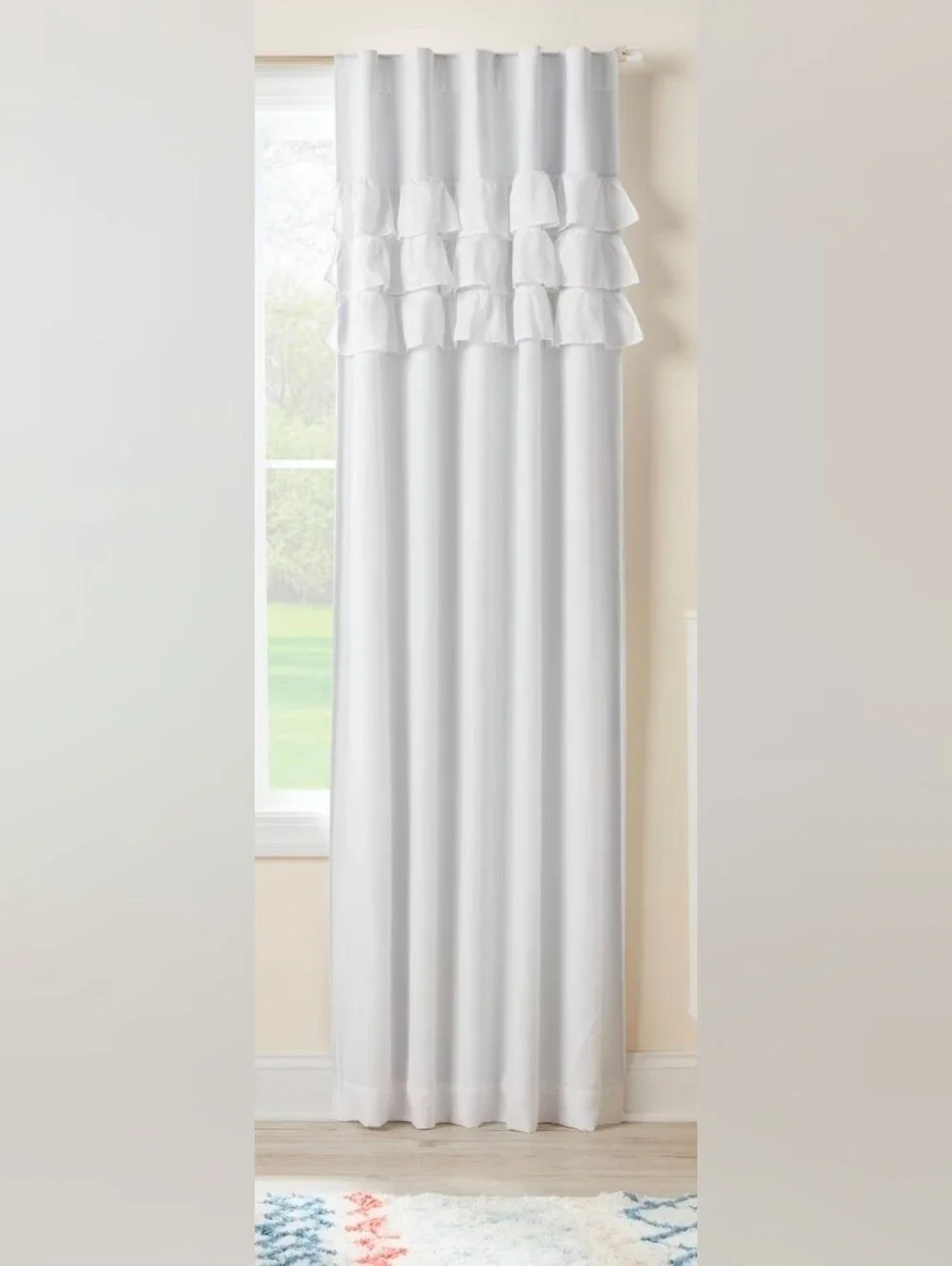 Pillowfort White Blackout Curtain (1) Panel Size 42